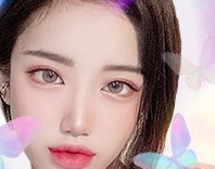 윤곽재수술 이벤트 — 나비 장식 속 모델 얼굴